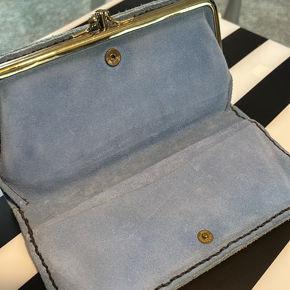 Vintage Blue Suede Wallet - Picture 5 of 9
